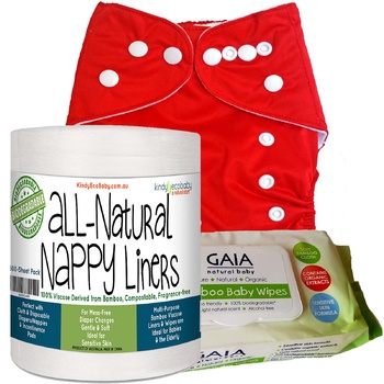 Cloth Nappy, Liners & Wipes, Red 